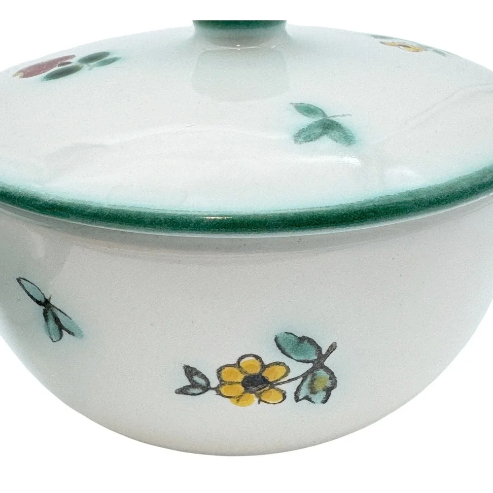 Streublumen Gmundner Keramik Creamer‎ Sugar Set Unisex OS White Floral Vintage